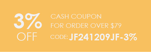 3% OFF Cash Coupon For Order Over $79